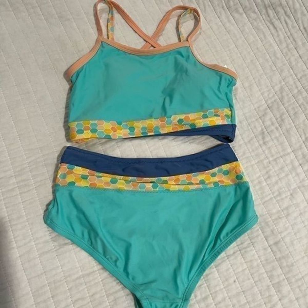 Matilda Jane 2 piece swim girls size 10 teal